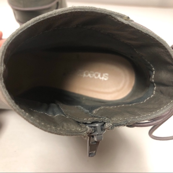 Shoe Dazzle Allie Gray Suede Peep Toe Bootie - Picture 5 of 6